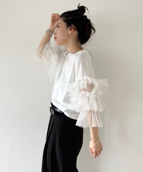 「wee9s」 半袖カットソー SHORT レッド レディース_画像6