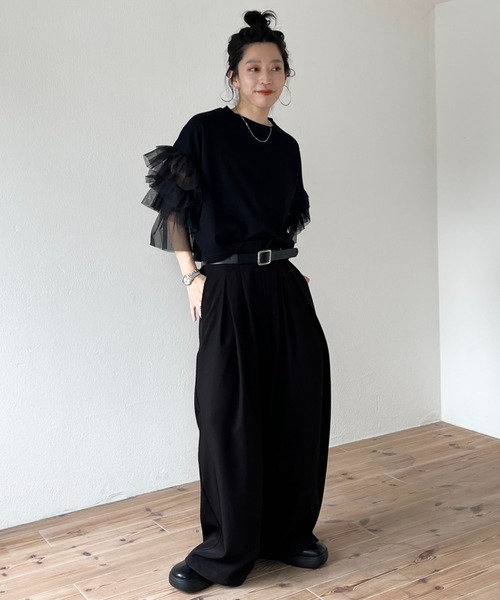「wee9s」 半袖カットソー SHORT レッド レディース_画像8