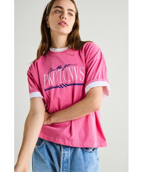 「PARROTT CANVAS」 半袖カットソー ONE SIZE ピンク レディース_画像6
