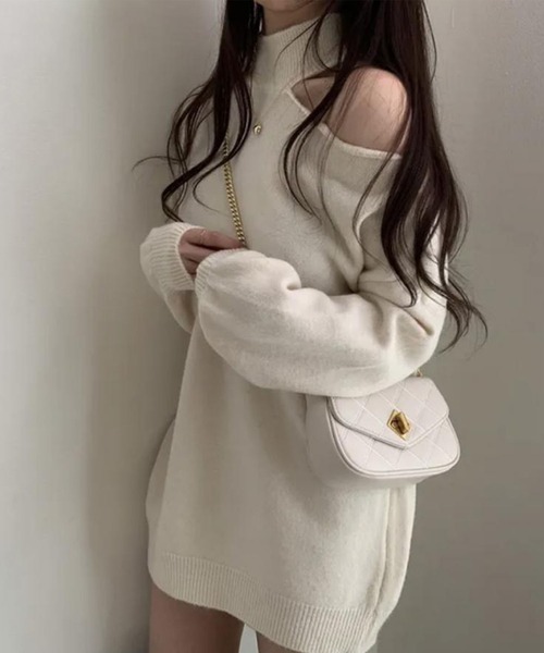 「GLAMOROUS JANE」 ニットワンピース FREE グレー レディース_画像3