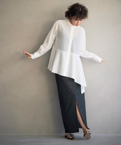「uncrave」 デニムスカート 1 ブルー レディース_画像4
