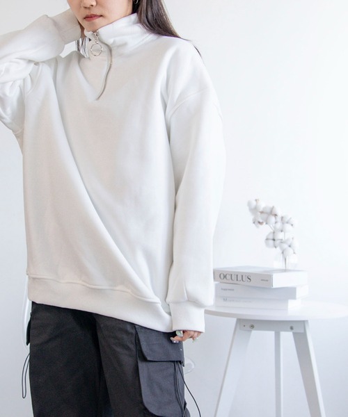 「aimoha」 スウェットカットソー MEDIUM ブラック レディース_画像5