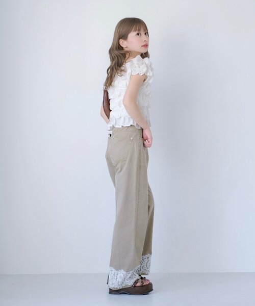Kastane（カスタネ） パンツ 「WEB限定」レースツイルストレートパンツ