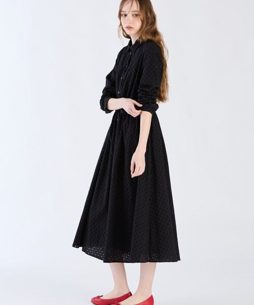 To b. by agnes 「To b.」 長袖ワンピース 36 ブラック レディース
