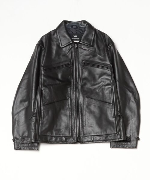 Y-3 ジャケット ブルゾン アウター Y-3 ブルゾン アウター LEATHER BLOUSON メンズ : ZOZOTOWN Yahoo!店
