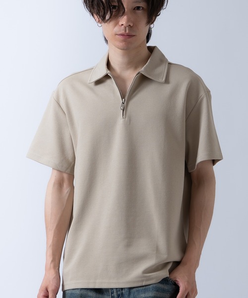 ポロシャツ 半袖 ハーフジップ 半袖シャツ メンズ : ZOZOTOWN Yahoo!店