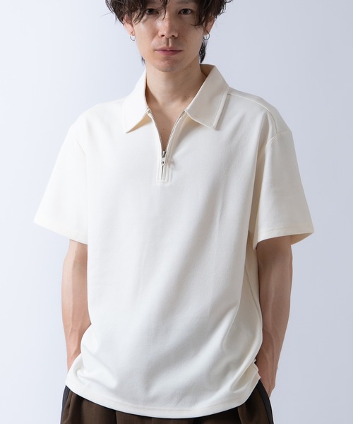 ポロシャツ 半袖 ハーフジップ 半袖シャツ メンズ : ZOZOTOWN Yahoo!店