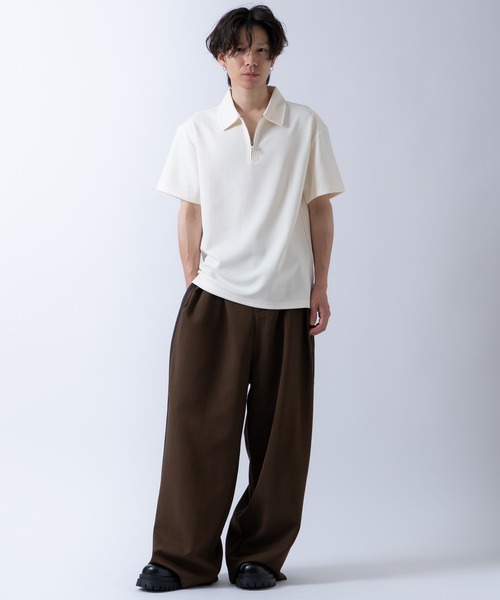 ポロシャツ 半袖 ハーフジップ 半袖シャツ メンズ : ZOZOTOWN Yahoo!店
