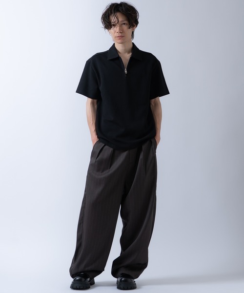 ポロシャツ 半袖 ハーフジップ 半袖シャツ メンズ : ZOZOTOWN Yahoo!店