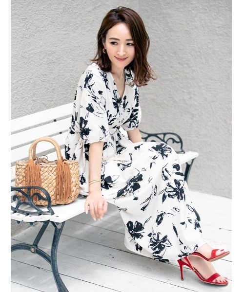 fifth（フィフス） ワンピース 水彩フラワーバックリボンワンピース 