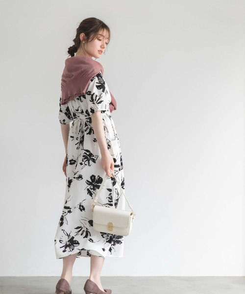 fifth（フィフス） ワンピース 水彩フラワーバックリボンワンピース 