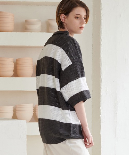 ポロシャツ ポロ border polo shirt／ボーダーポロシャツ レディース FCMM ポロシャツ ポロ 「日本限定」BORDER POLO SHIRT