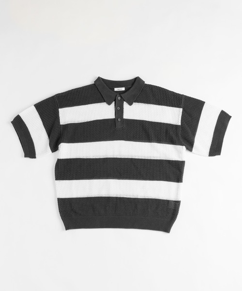 ONCILY ポロシャツ BORDER MESH POLO SHIRT / ボーダーメッシュ