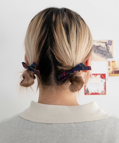 【ら ページ】ヘアリボン 2点 WEGO ヘアクリップ WEGO/「2点セット」ナローリボンクリップ