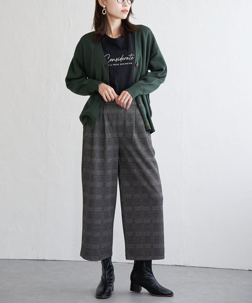 ikka（イッカ） ワイドパンツ パンツ カットジャガードワイド
