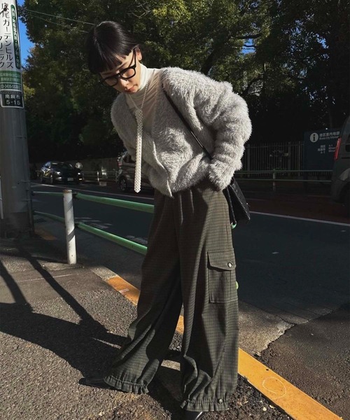 Ameri カーゴパンツ UND CHECK CARGO PANTS レディース