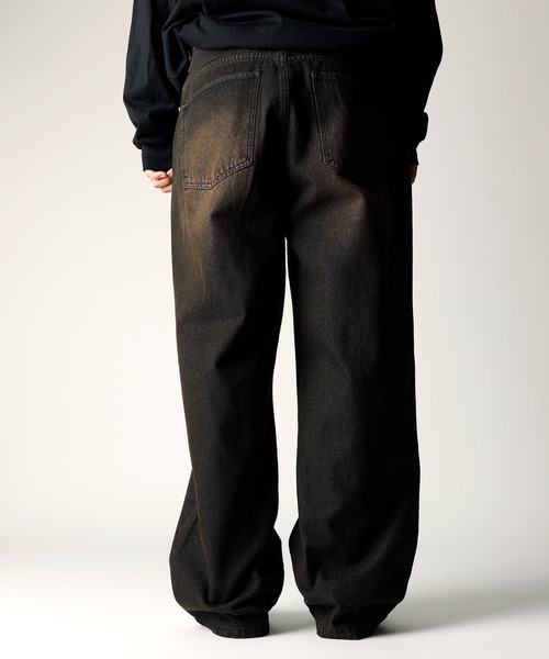 ワイドパンツ ジーンズ INASTUDIOS SELECT 12oz デニム オーバーダイ バギーパンツ メンズ レディース