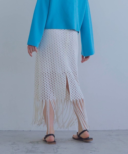 venit（ヴェニット） スカート VENIT / lace fringe skirt(レース