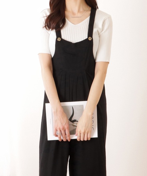 未使用 CFT. サイドカット タック オールインワン　サロペット タックコットンサロペット｜BIGI online store - ビギ