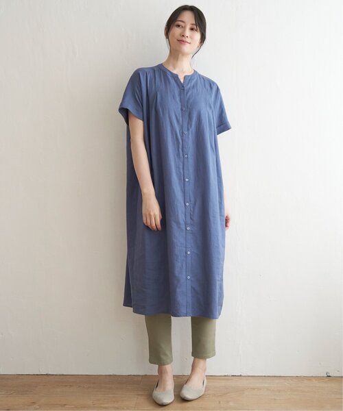 未使用　麻、レーヨン　ワンピース ikka ワンピース レーヨン麻 半袖2WAYワンピース : ZOZOTOWN