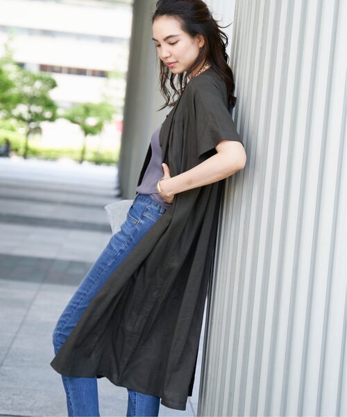 ikka（イッカ） ワンピース 半袖 レーヨン麻 半袖2WAYワンピース