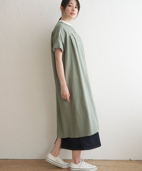 ikka ワンピース レーヨン麻 半袖2WAYワンピース : ZOZOTOWN