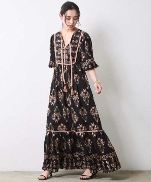 CHIC STYLE（シックスタイル） ワンピース エスニックパネルプリント