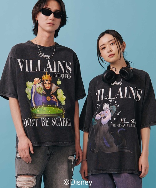 【Disney】Walt Disney World ヴィランズ ロゴ Tシャツ Disney tシャツ 「DISNEY」ヴィランズマガジンTシャツ メンズ