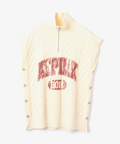 ベスト ジレ atmos pink College Cable Knit Vest / アトモス ピンク カレッジ ケーブル ニット ベスト レディー atmos girls ベスト ジレ pink College Cable Knit Vest