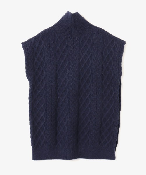 atmos girls ベスト ジレ pink College Cable Knit Vest