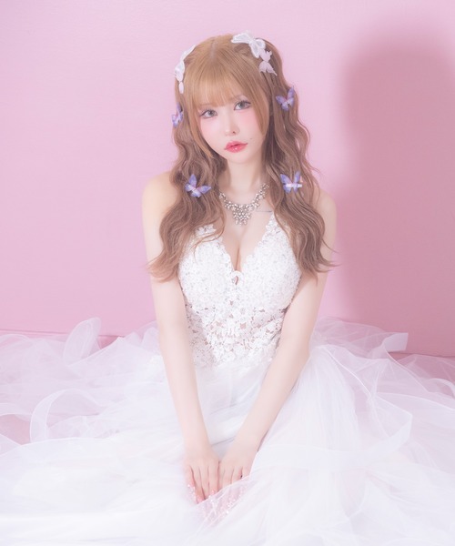 Tika（ティカ） ドレス キャバドレス ロング フレア フラワー刺繍