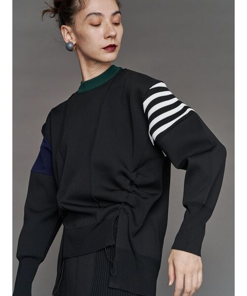 ニット セーター SIDE GATHER KNIT TOP / サイドギャザーニットトップ レディース