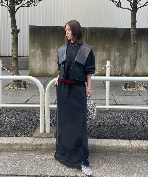 Ameri（アメリ） トレーナー スウェット CHEMICAL OVERDYE LACE SWEAT