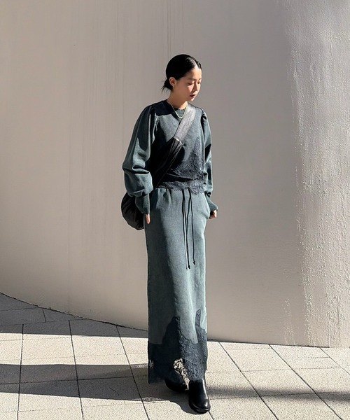 Ameri（アメリ） トレーナー スウェット CHEMICAL OVERDYE LACE SWEAT