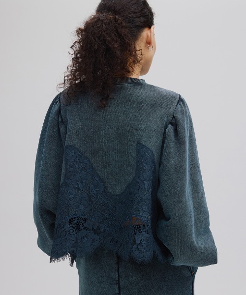 Ameri（アメリ） トレーナー スウェット CHEMICAL OVERDYE LACE SWEAT