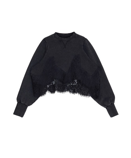 Ameri（アメリ） トレーナー スウェット CHEMICAL OVERDYE LACE SWEAT