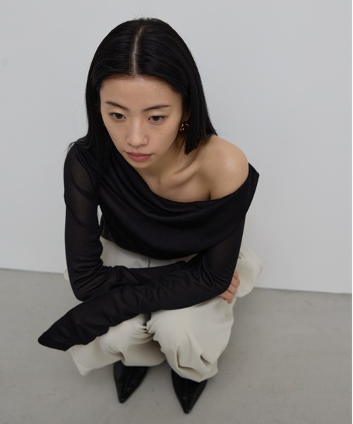 AIC. tシャツ メニーウェイシアーラメドレープトップス