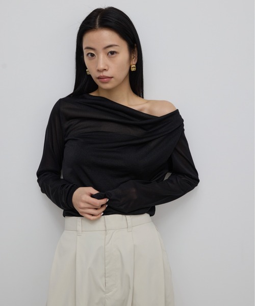 AIC. tシャツ メニーウェイシアーラメドレープトップス
