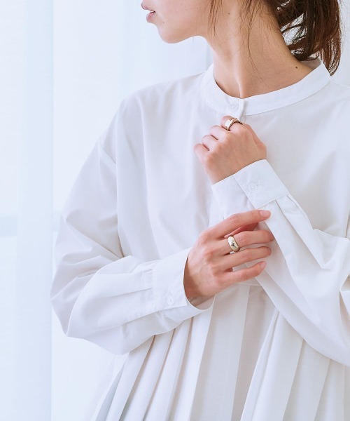 ニッセン（nissen） ブラウス シャツ イージーケア裾プリーツ切替