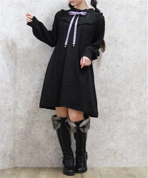 axes femme ワンピース　リボン　ブラウス axes femme｜リボン*フラワーレースワンピース | Rakuten