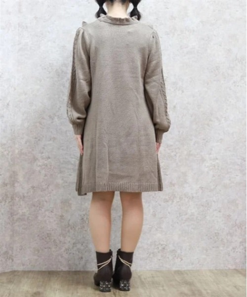 axes femme ワンピース ヨーク切替リボンニットワンピ