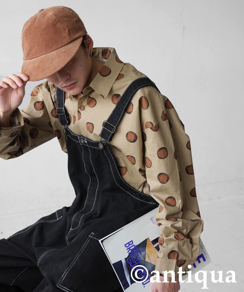 antiqua【patterntorso】ヴィンテージオーバーサイズサロペット antiqua ステッチ配色デニムサロペット サロペット レディース