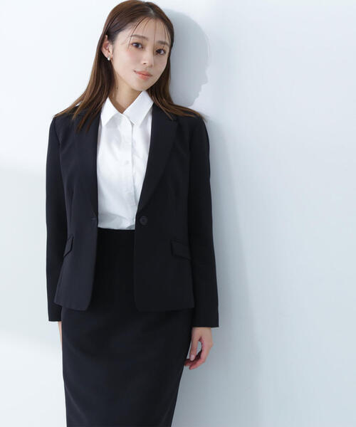 新品 洗える BEAUTY&YOUTH テーラードジャケット シングル ブラック HELIX WOOL JERSEY シングル3Bクラシック テーラードジャケット