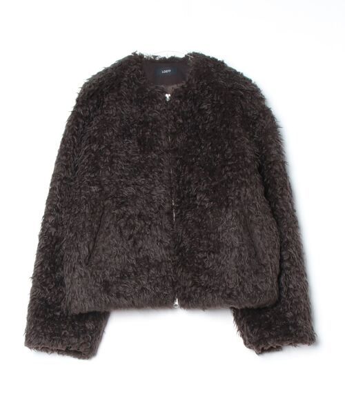LOEFF（ロエフ） ジップアップブルゾン 0 ブラウン レディース