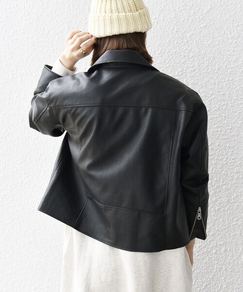 SHIPS any 「SHIPS any」 レザージャケット ONE SIZE ブラック