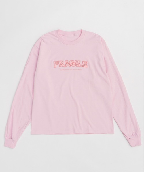 tシャツ FRAGILE Embroidery Long Sleeve T-shirt/FRAGILEエンブロイダリーロンTEE「MAISON SPE MAISON SPECIAL tシャツ FRAGILE Embroidery Long Sleeve T