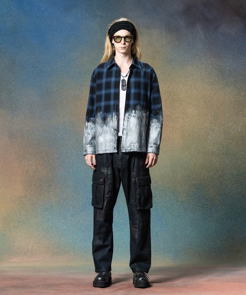 glamb / Glitter check SHIRT/長袖シャツ/L/BLU/チェック// glamb（グラム） シャツ Glitter Check Shirt / グリッターチェック