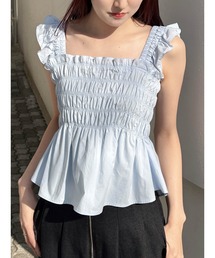 ブラウス シャツ 前後2WAYシャーリングフリルバックシャンブラウス レディース｜ZOZOTOWN Yahoo!店