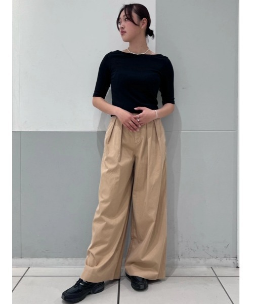 新品タグ付き✨️ PRIORITY プリーツパンツ カーキ ✨️Mal. レレレさん パンツ 裾2way カーゴパンツ[品番：HHHW0001831]｜HUG.U