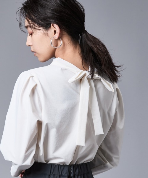 tシャツ バックリボンプチハイネックプルオーバー「大きいサイズ有」シックスタイルゴルフ レディース